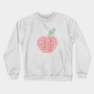 Teacher Appreciation Word Cloud Red Apple Crewneck Sweatshirt